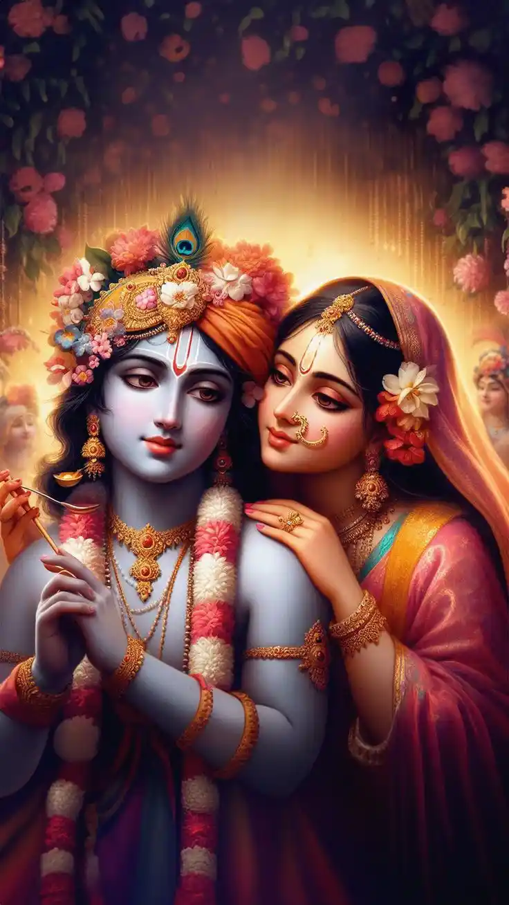 aesthetic radha krishna wallpaper hd 4k