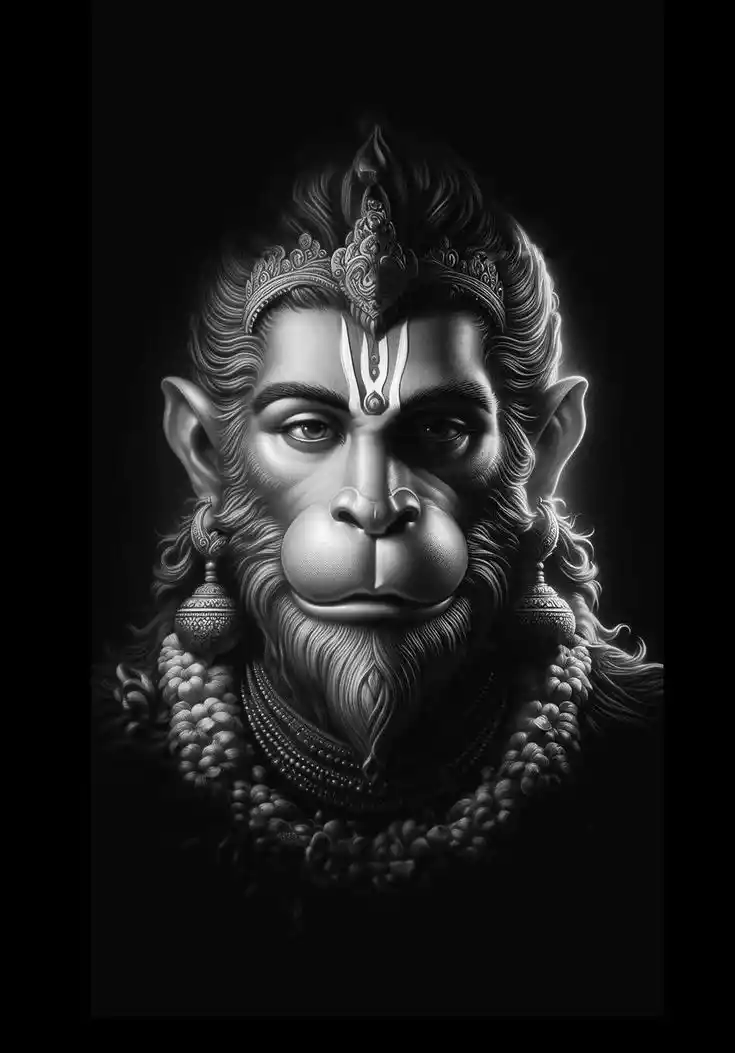 hanuman ji images black and white
